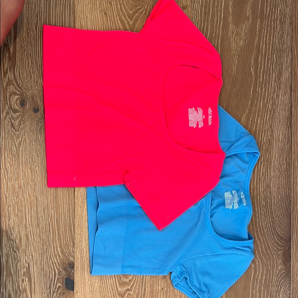 2 Wild Fable Pink and Blue Short Sleeve Tees